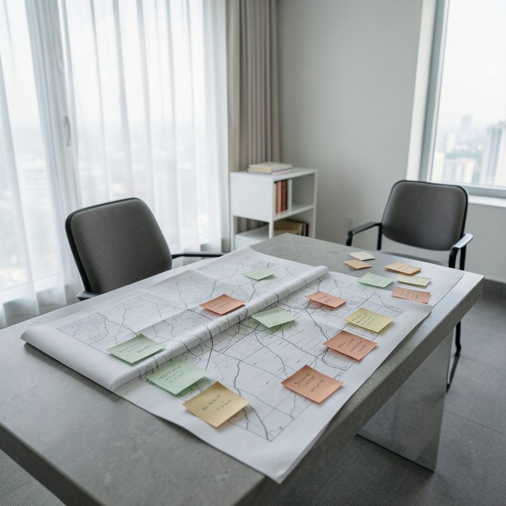 Analyst mapping branch data fields before a network review kickoff