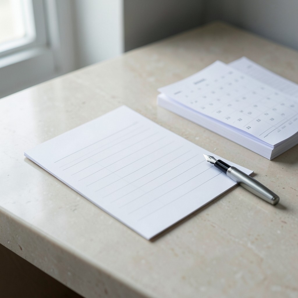 Quarterly analytics briefing materials arranged on a desk